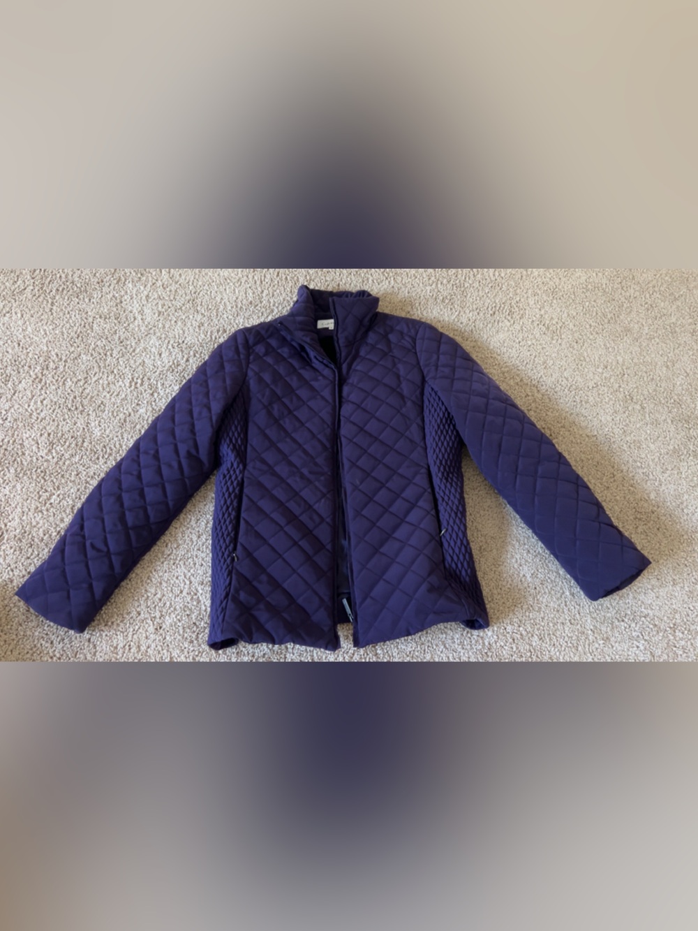 Calvin Klein Quilted Puffer Jacket in Deep Purple